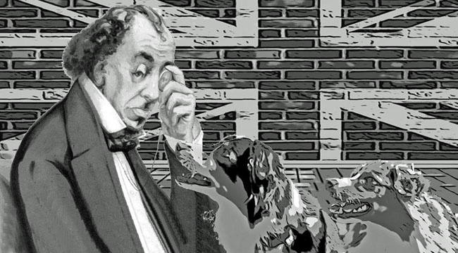 Drawing done in watercolour by Ape, portrait of Disraeli